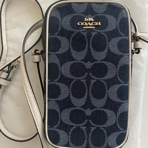 Coach NORTH/SOUTH CROSSBODY IN SIGNATURE JACQUARD